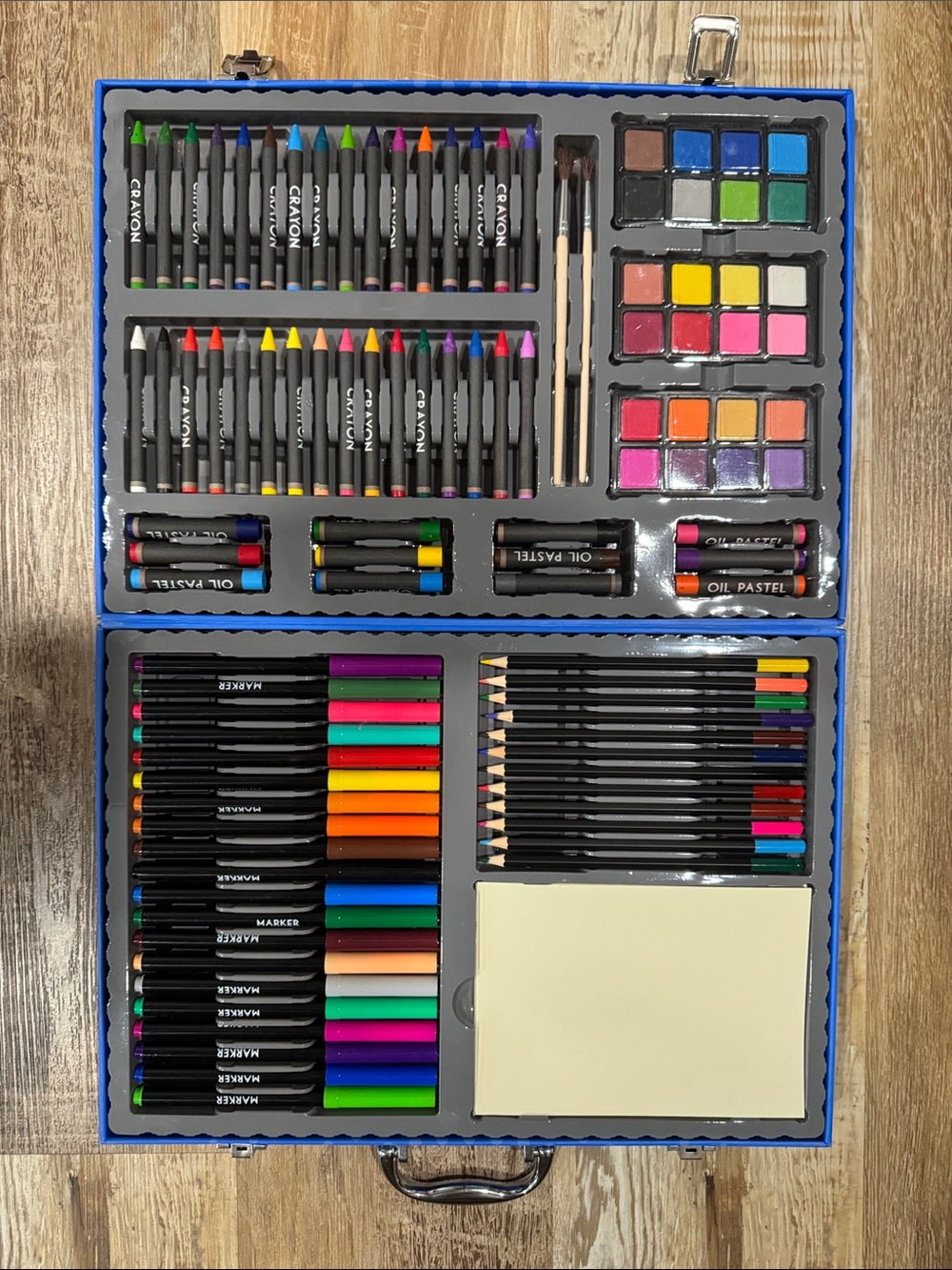 Deluxe Art Set with Colored Pencils, Markers & Watercolor Palette